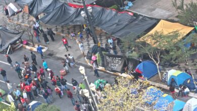 聖市市議会前でキャンプを張るＭＴＳＴの人々（Fernanda Carvalho/ Fotos Públicas）