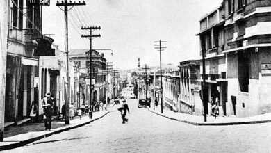 1930年代中頃、〃日本人街〃コンデ・デ・サルゼーダス街の様子（『在伯同胞活動実況写真帳』1938年、竹下写真館）