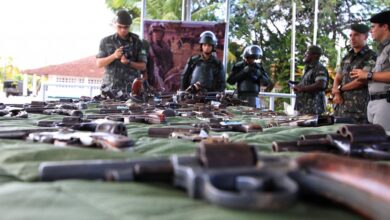 銃器を集めるキャンペーンの様子（2014年3月19日、アラゴアス州マセイオ市で、Foto: Paulo Rios/Agencia Alagoas）