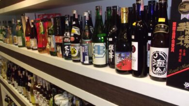 日本食スーパーに並ぶ日本産日本酒