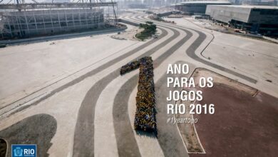 五輪まで「＃あと１年」とアピールするリオ市広報写真（Renato Sette Camara/Prefeitura do Rio）