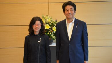 安倍総理との会合にて（提供写真）