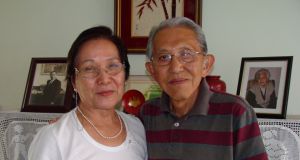 次男イサク（二世、当時７７）とその妻節子さん（2011年４月16日撮影）