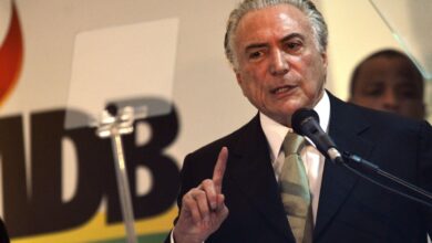 １７日、ＰＭＤＢ党大会でのテメル氏(José Cruz/Agência Brasil)