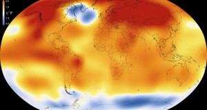 Ｎａｓａが発表した気温分布図（Scientific Visualization Studio/Goddard Space Flight Center）