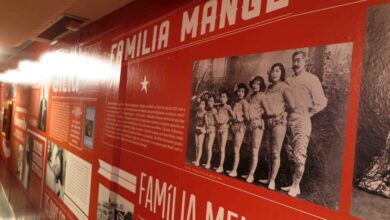 ＣＭＣには「Família Mange」と大書きされた展示スペースには、万次本人と子どもたちの写真があった