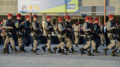 全州の市警、軍警、消防隊から選抜されたＦＮが五輪警備の配備についた（Fernando Frazao/Agencia Brasil）