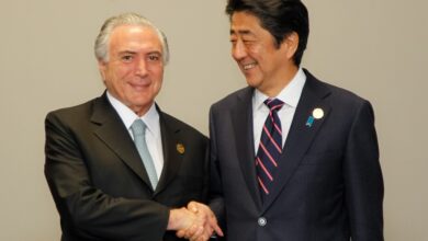 Ｇ２０杭州サミット時に最初の首脳会談をしたテメル大統領と安倍総理（Foto: Beto Barata/PR）