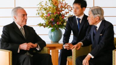 ）天皇陛下と会見したテメル大統領（Foto: Beto Barata/PR）