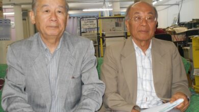 来社した田路丸会長、小山田さん