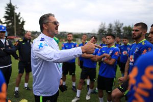 ２０歳以下ブラジル代表を指揮するのは、昨年リオ五輪で金メダルを獲得したロジェリオ・ミカーレ氏（Lucas Figueiredo/CBF）