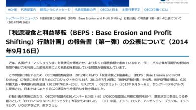 「税源浸食と利益移転（BEPS）行動計画」報告書を公表するＯＥＣＤ日本政府代表部サイト（www.oecd.emb-japan.go.jp/news/beps.html）