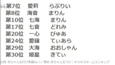 「きらきらネーム」の代表例