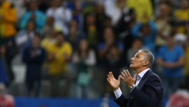 ２８日、Ｗ杯進出を確定させたセレソンのチッチ監督(Lucas Figueiredo/CBF)