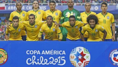 ２０１５年チリで開催された南米選手権でのブラジル代表（Rafael Ribeiro/ CBF）