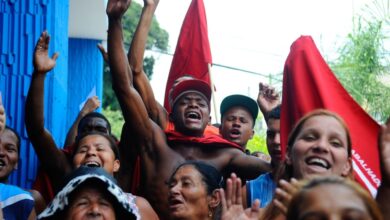 土地ナシ労働者運動（ＭＴＳＴ）のデモ行進の様子（Foto: Tania Rego/Agencia Brasil）