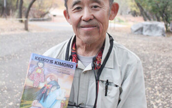 おけいを題材にした小説「Keiko’s Kimono」の著者でもあるＡＲＣのハーブ・タニモトさん（写真＝吉田純子）