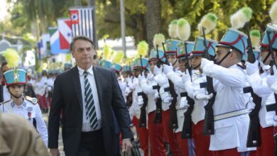 リオの軍学校創立１３０周年式典に参加したボウソナロ大統領（Fernando Frazao/Ag. Brasil）